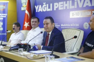 Başkan Böcek’den 671. Tarihi Elmalı Güreşleri’ne davet - Mega TV Elmali Guresleri basin toplantisi 1 min - Mega TV