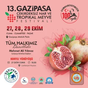 13. Gazipaşa Çekirdeksiz Nar Ve Tropikal Meyve Festivali Başlıyor - Mega TV WhatsApp Image 2023 10 25 at 14.51.19 - Mega TV
